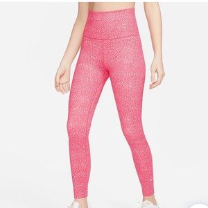 Nike Dri-FIT One Pink Print 7/8‎ Leggings Women's Large — Swoosh
